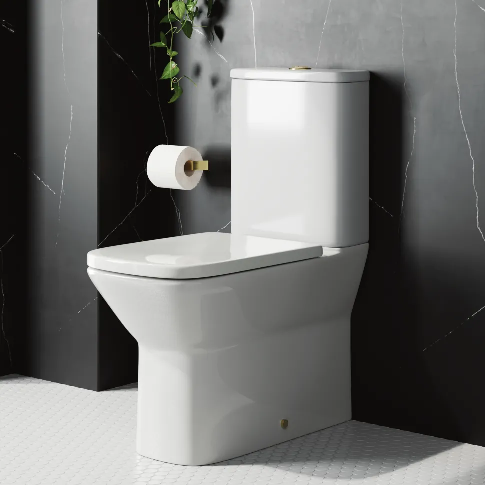 Harbour Alchemy Rimless Back to Wall Close Coupled Toilet & Soft Close Seat