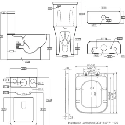 Harbour Alchemy Rimless Back to Wall Close Coupled Toilet & Soft Close Seat