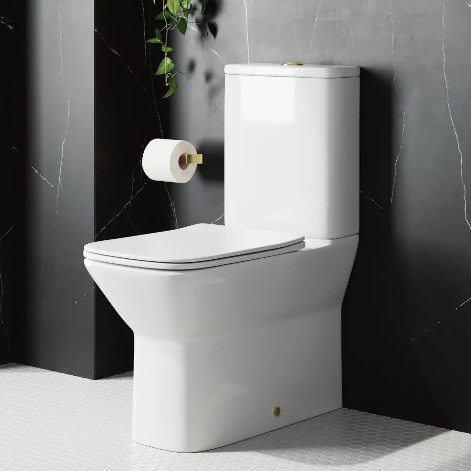 Harbour Alchemy Rimless Back to Wall Close Coupled Toilet & Soft Close Seat