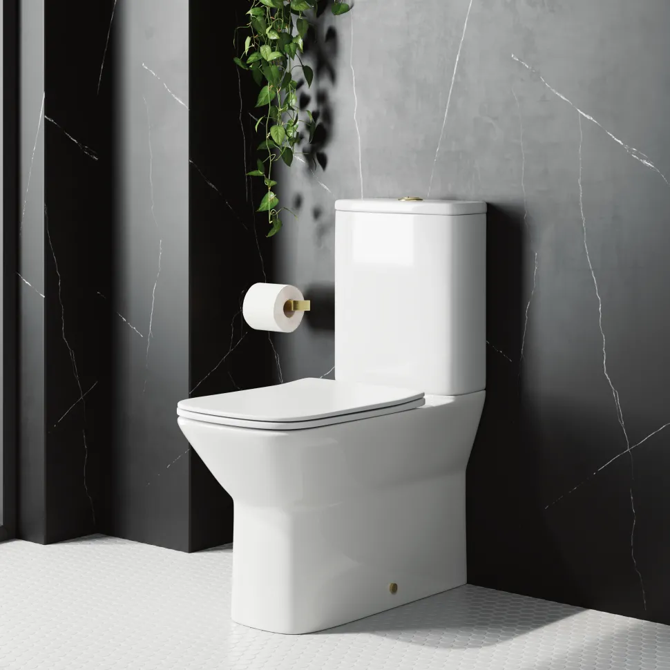 Harbour Alchemy Rimless Back to Wall Close Coupled Toilet & Soft Close Seat