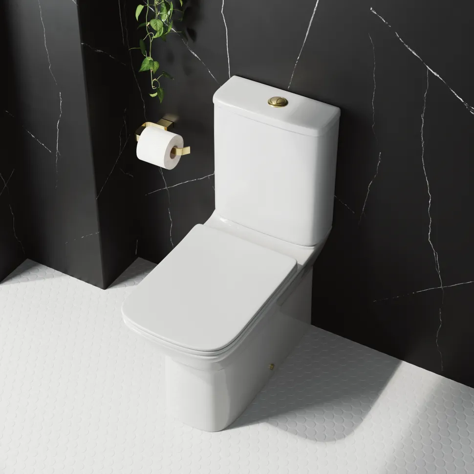 Harbour Alchemy Rimless Back to Wall Close Coupled Toilet & Soft Close Seat