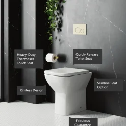Harbour Alchemy Rimless Back To Wall Comfort Height Toilet & Soft Close Seat