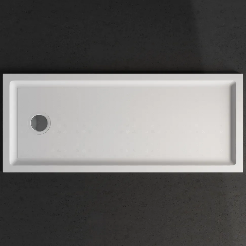 Harbour Anti Slip Gel Coated Stone Resin Bath Replacement Rectangular Shower Tray - 1700 x 700mm