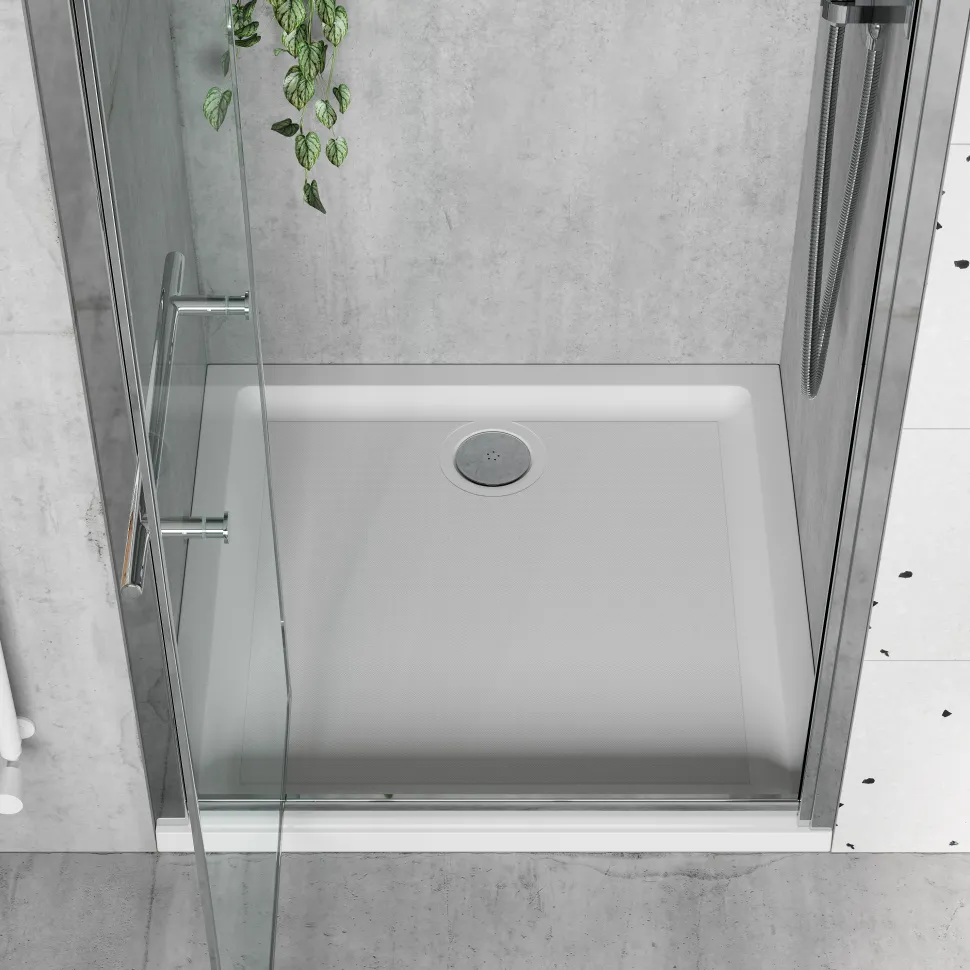 Harbour Anti Slip Gel Coated Stone Resin Square Shower Tray - 2 Sizes