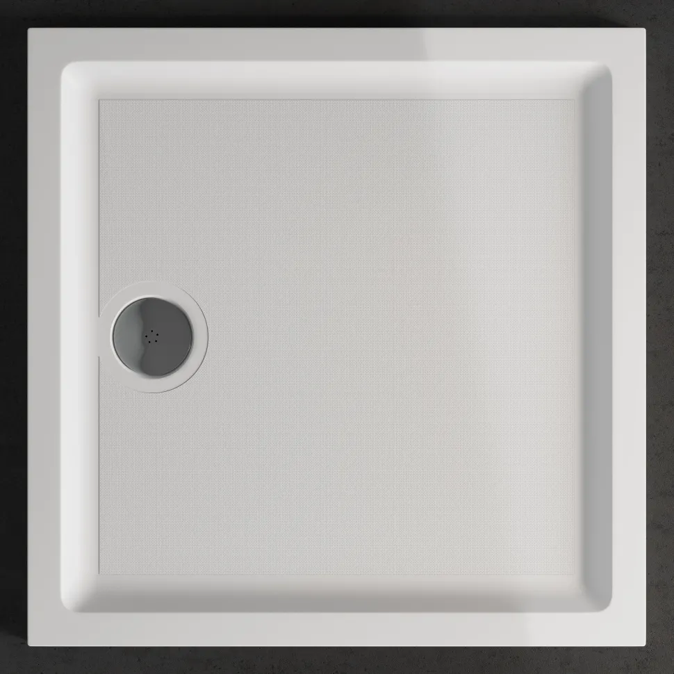 Harbour Anti Slip Gel Coated Stone Resin Square Shower Tray - 2 Sizes