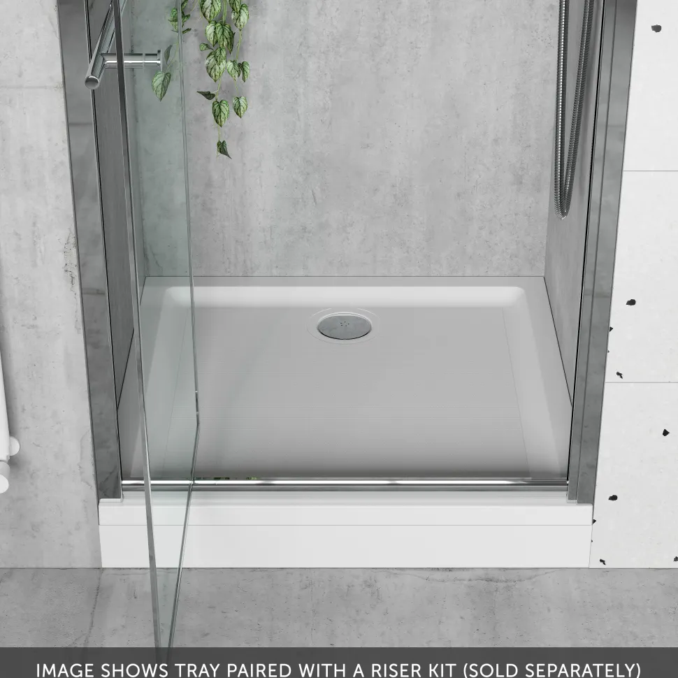 Harbour Anti Slip Gel Coated Stone Resin Square Shower Tray - 2 Sizes