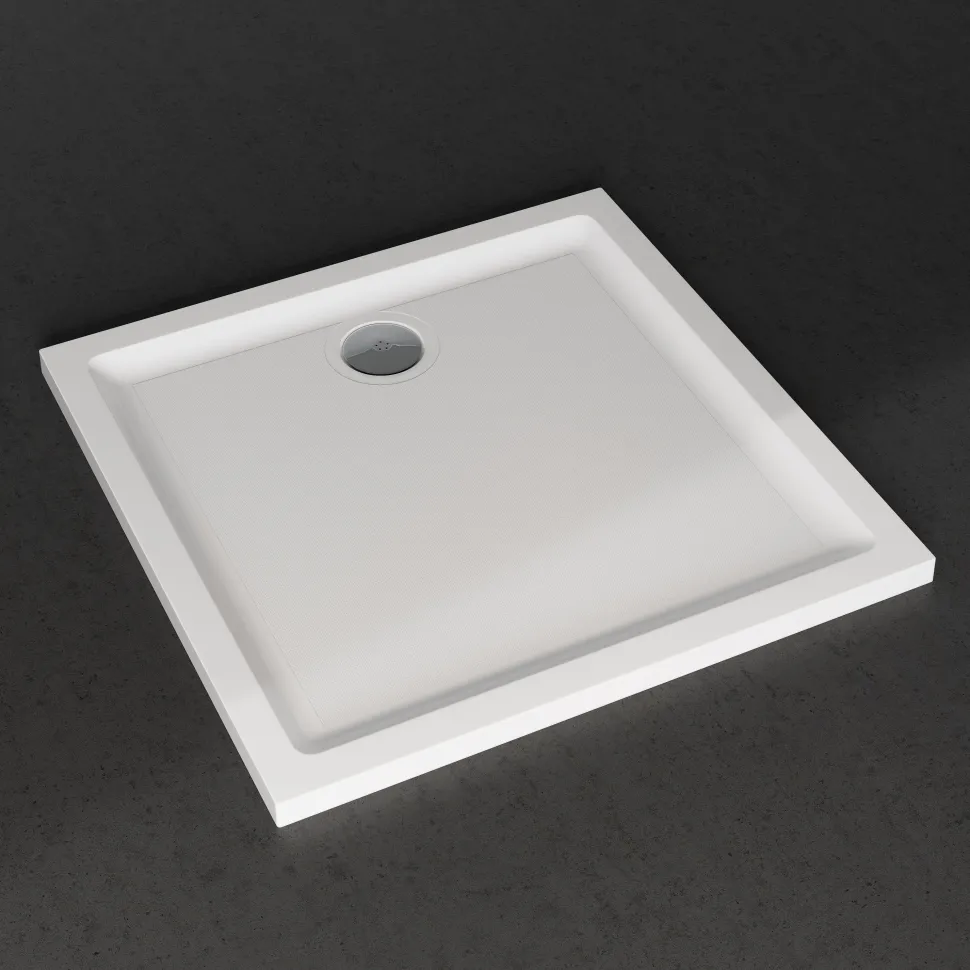 Harbour Anti Slip Gel Coated Stone Resin Square Shower Tray - 2 Sizes