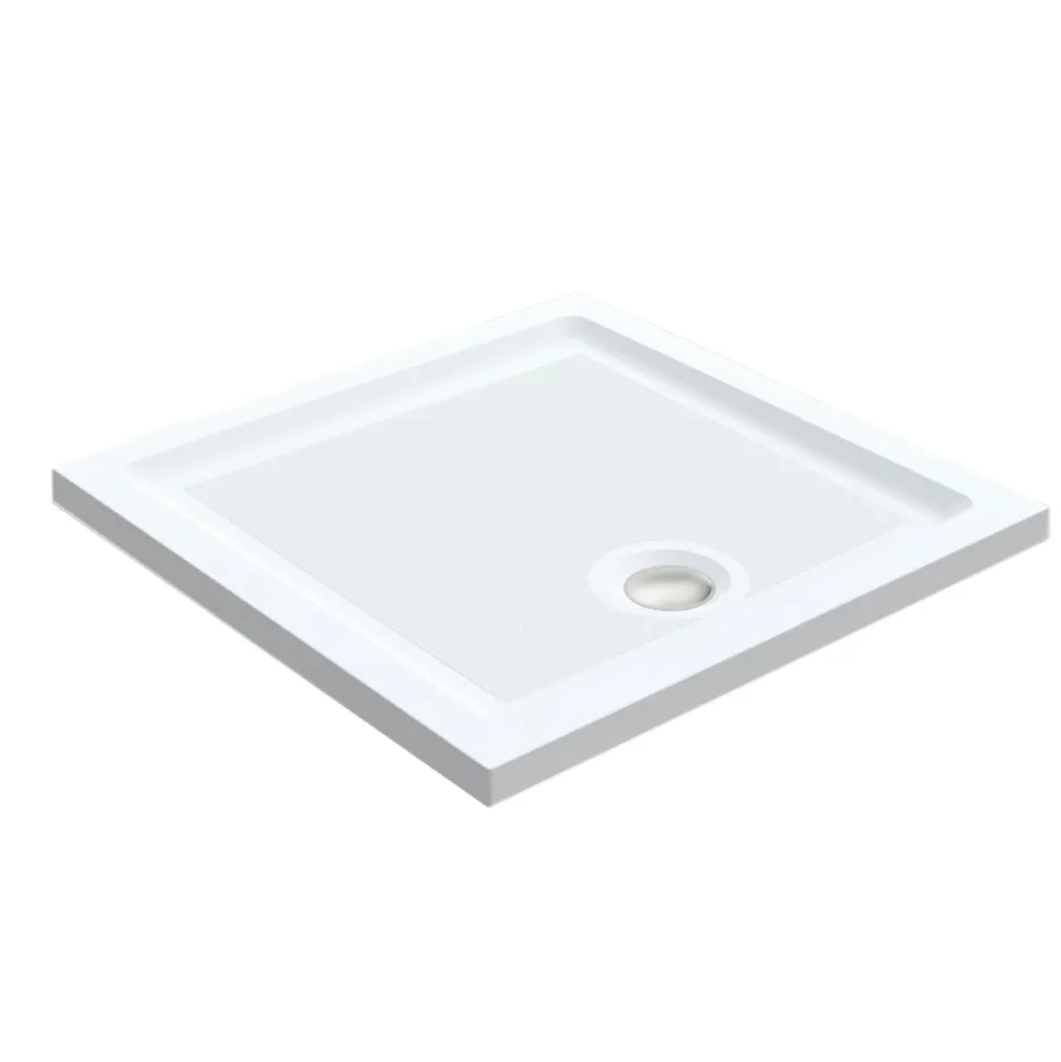 Harbour Anti Slip Gel Coated Stone Resin Square Shower Tray - 2 Sizes