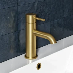 Harbour Clarity Brushed Brass Basin Mixer Tap & Waste