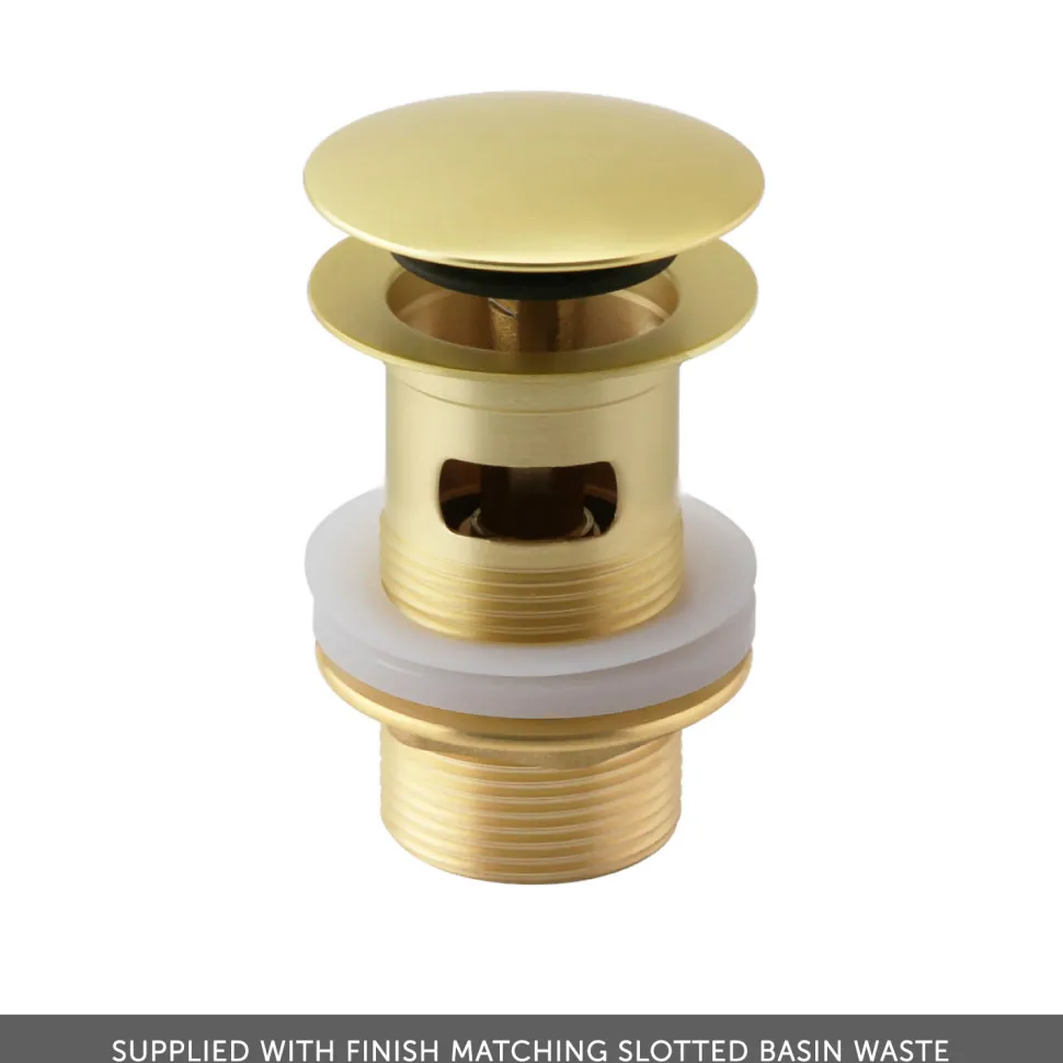 Harbour Clarity Brushed Brass Basin Mixer Tap & Waste and Deck Mounted Bath Mixer Tap