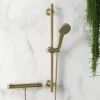 Harbour Clarity Brushed Brass Exposed Thermostatic Bar Shower Valve and Shower Rail Kit
