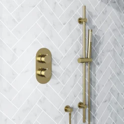 Harbour Clarity Brushed Brass Concealed Shower Valve & Slide Rail Shower Kit