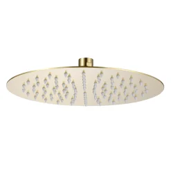 Harbour Clarity Brushed Brass Ultra Slim Round Shower Head - 250mm