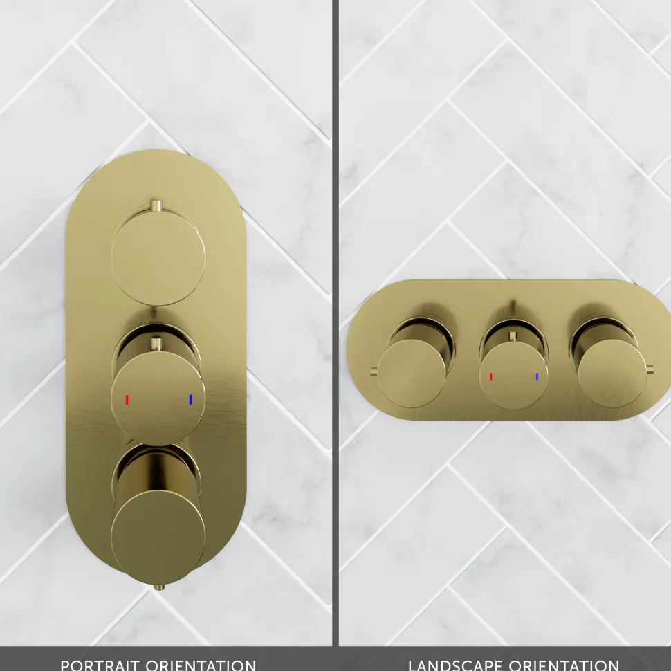 Harbour Clarity Brushed Brass 3 Outlet Thermostatic Concealed Shower Valve