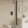 Harbour Clarity Brushed Bronze Shower Package with 2 Outlet Valve, Fixed Head & Ceiling Arm and Overflow Bath Filler