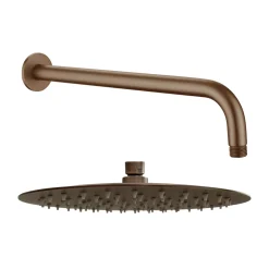 Harbour Clarity Brushed Bronze Concealed Shower Valve, Fixed Wall Mounted Shower Arm & Head