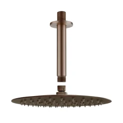Harbour Clarity Brushed Bronze Shower Package with 2 Outlet Valve, Fixed Head & Ceiling Arm and Wall Shower Kit