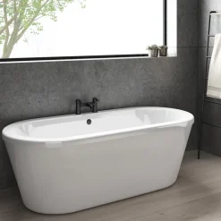 Harbour Clarity Deck Mounted Bath Filler - Matt Black