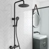 Harbour Clarity Exposed Thermostatic Rigid Riser Shower Kit - Matt Black