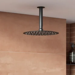 Harbour Clarity Gunmetal Shower Package with 2 Outlet Valve, Fixed Head & Ceiling Arm and Overflow Bath Filler