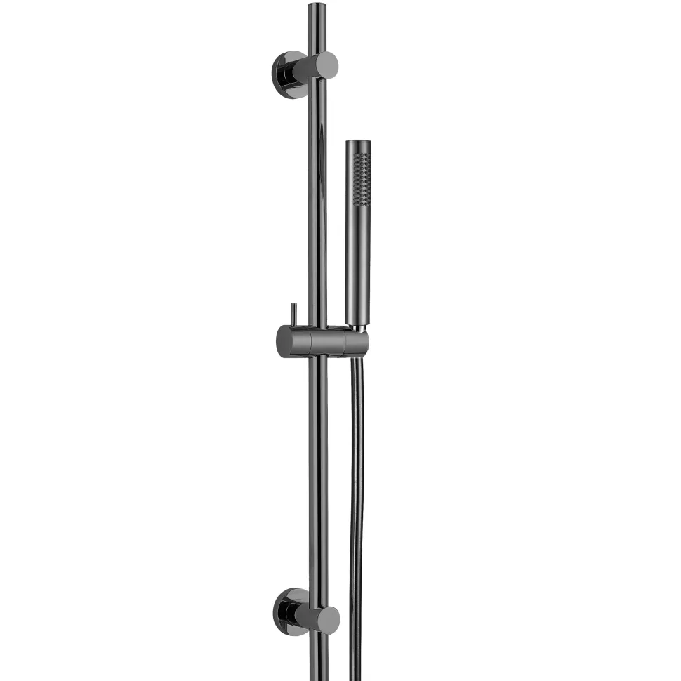 Harbour Clarity Gunmetal Shower Package with 2 Outlet Valve, Fixed Head & Wall Mounted Arm and Slide Rail Shower Kit