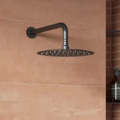 Harbour Clarity Gunmetal Shower Package with 2 Outlet Valve, Fixed Head & Wall Mounted Arm and Wall Shower Kit