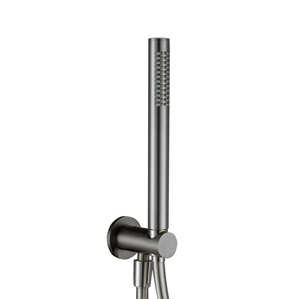 Harbour Clarity Gunmetal Shower Package with 2 Outlet Valve, Fixed Head & Wall Mounted Arm and Wall Shower Kit