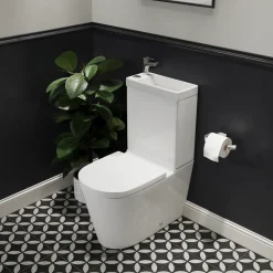 Harbour Clarity 2 in 1 Wash Basin & Close Coupled Closed Back Toilet with Soft Close Seat