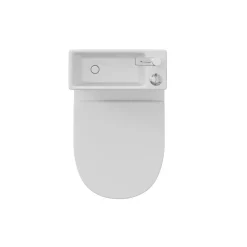 Harbour Clarity 2 in 1 Wash Basin & Close Coupled Open Back Toilet with Soft Close Seat