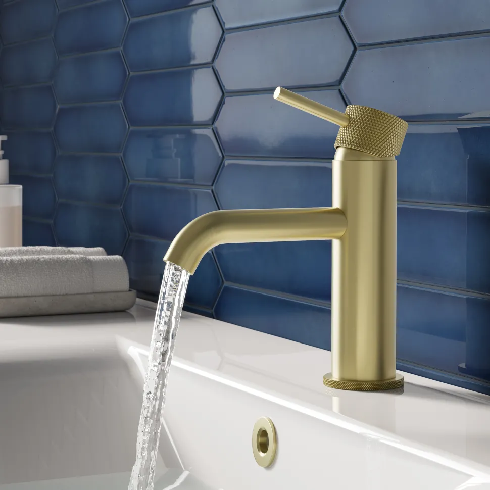 Harbour Clarity Knurled Basin Mixer Tap & Waste