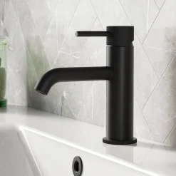 Harbour Clarity Knurled Basin Mixer Tap & Waste and Bath Shower Mixer Tap with Shower Kit