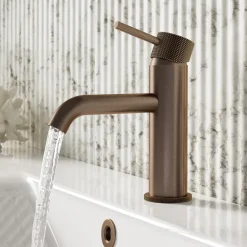 Harbour Clarity Knurled Basin Mixer Tap & Waste and Bath Shower Mixer Tap with Shower Kit