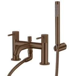 Harbour Clarity Knurled Basin Mixer Tap & Waste and Bath Shower Mixer Tap with Shower Kit