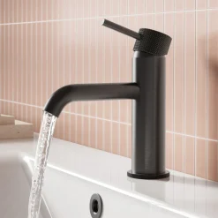 Harbour Clarity Knurled Basin Mixer Tap & Waste and Deck Mounted Bath Mixer Tap