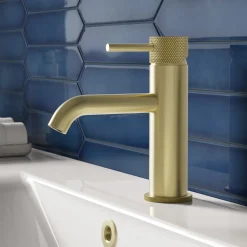Harbour Clarity Knurled Basin Mixer Tap & Waste and Deck Mounted Bath Mixer Tap