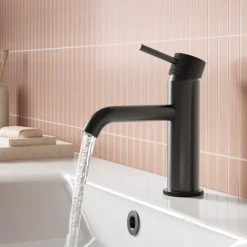 Harbour Clarity Knurled Basin Mixer Tap & Waste and Deck Mounted Bath Mixer Tap