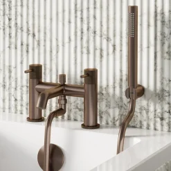 Harbour Clarity Knurled Bath Shower Mixer Tap & Shower Kit