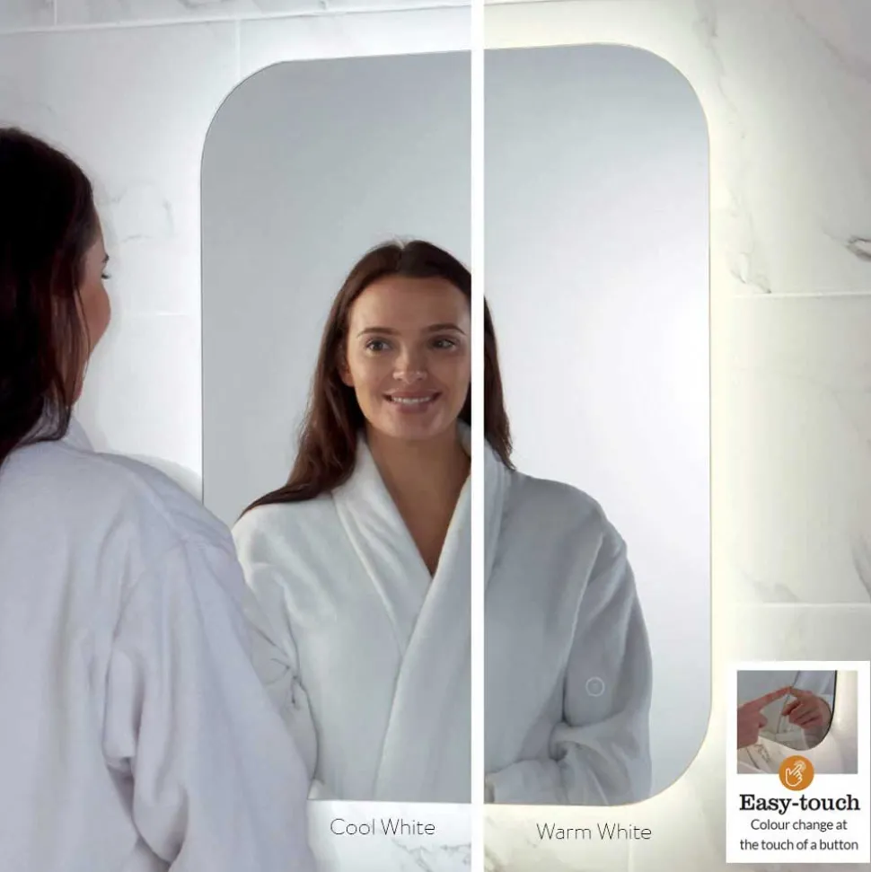 Harbour Clarity LED Bathroom Mirror with Demister Pad - 600 x 1200mm