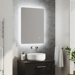 Harbour Clarity LED Bathroom Mirror with Demister Pad & Colour Change LEDs - 500 x 700mm