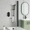Harbour Clarity Matt Black Concealed Shower Valve, Shower Rail Kit & Overflow Bath Filler