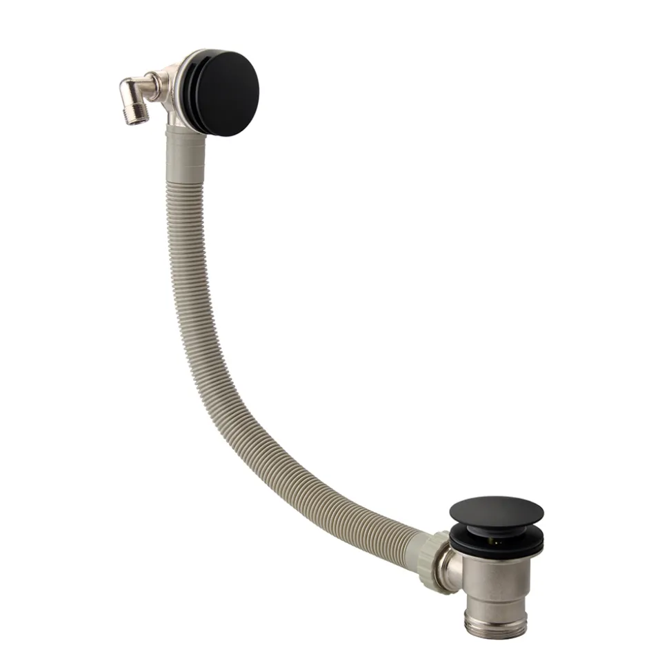 Harbour Clarity Matt Black Concealed Shower Valve, Fixed Wall Mounted Head and Overflow Bath Filler