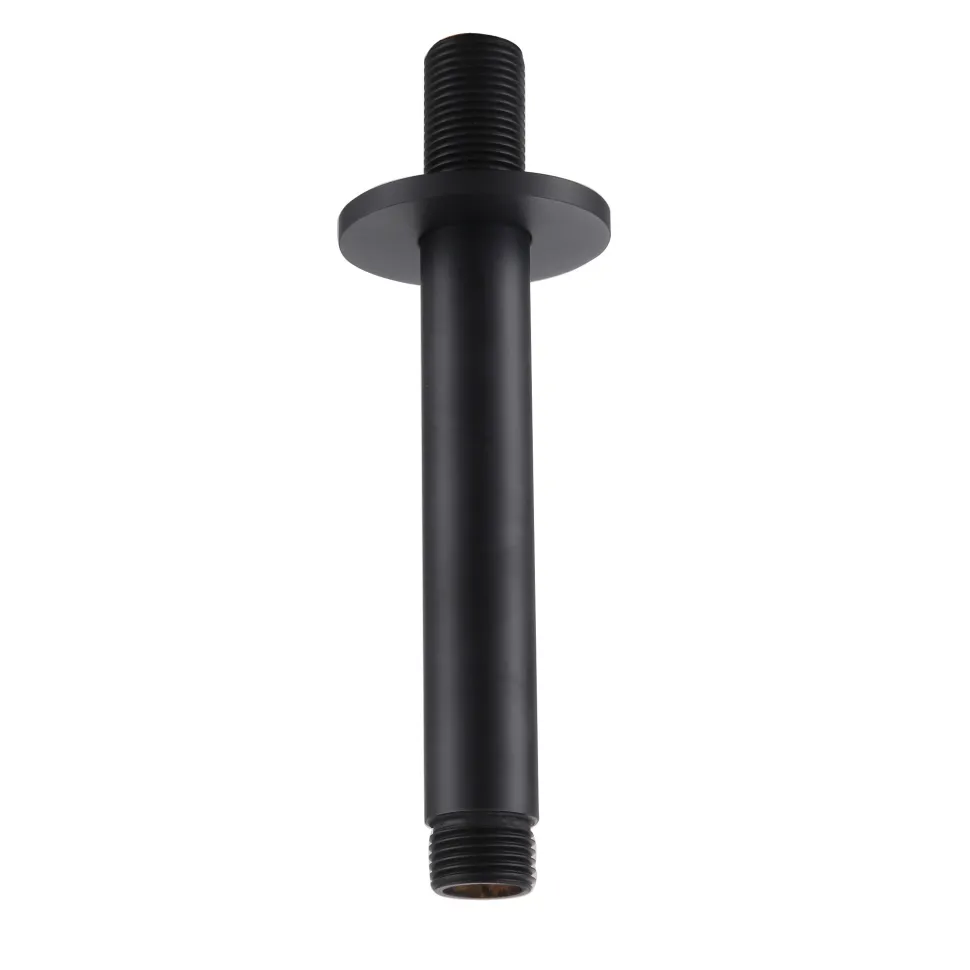 Harbour Clarity Matt Black Concealed Shower Valve, Fixed Ceiling Mounted Head and Overflow Bath Filler