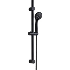 Harbour Clarity Matt Black Concealed Shower Valve, Fixed Ceiling Mounted Head and Slide Rail Kit