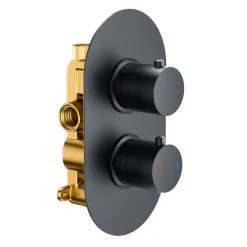 Harbour Clarity Matt Black Concealed Shower Valve & Ceiling Mounted Fixed Shower Head