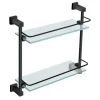 Harbour Clarity Matt Black Double Glass Shelf