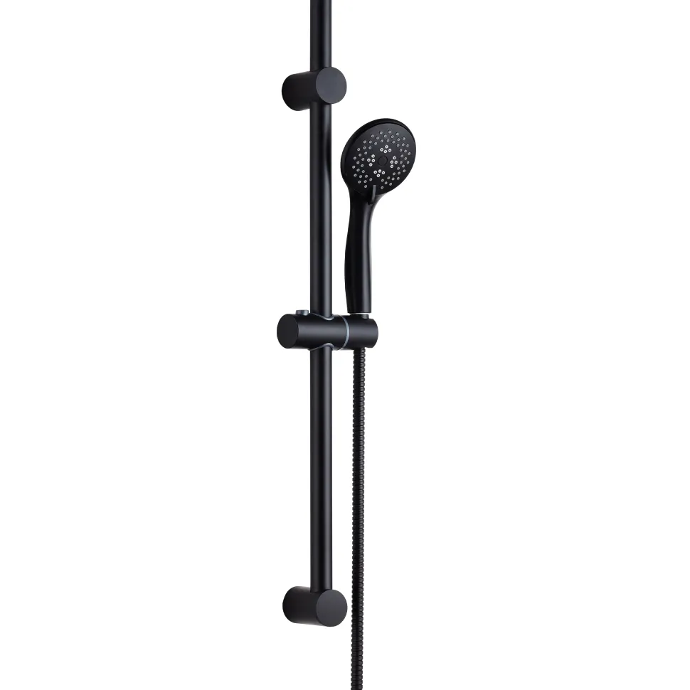 Harbour Clarity Matt Black Exposed Thermostatic Bar Shower Valve and Shower Rail Kit