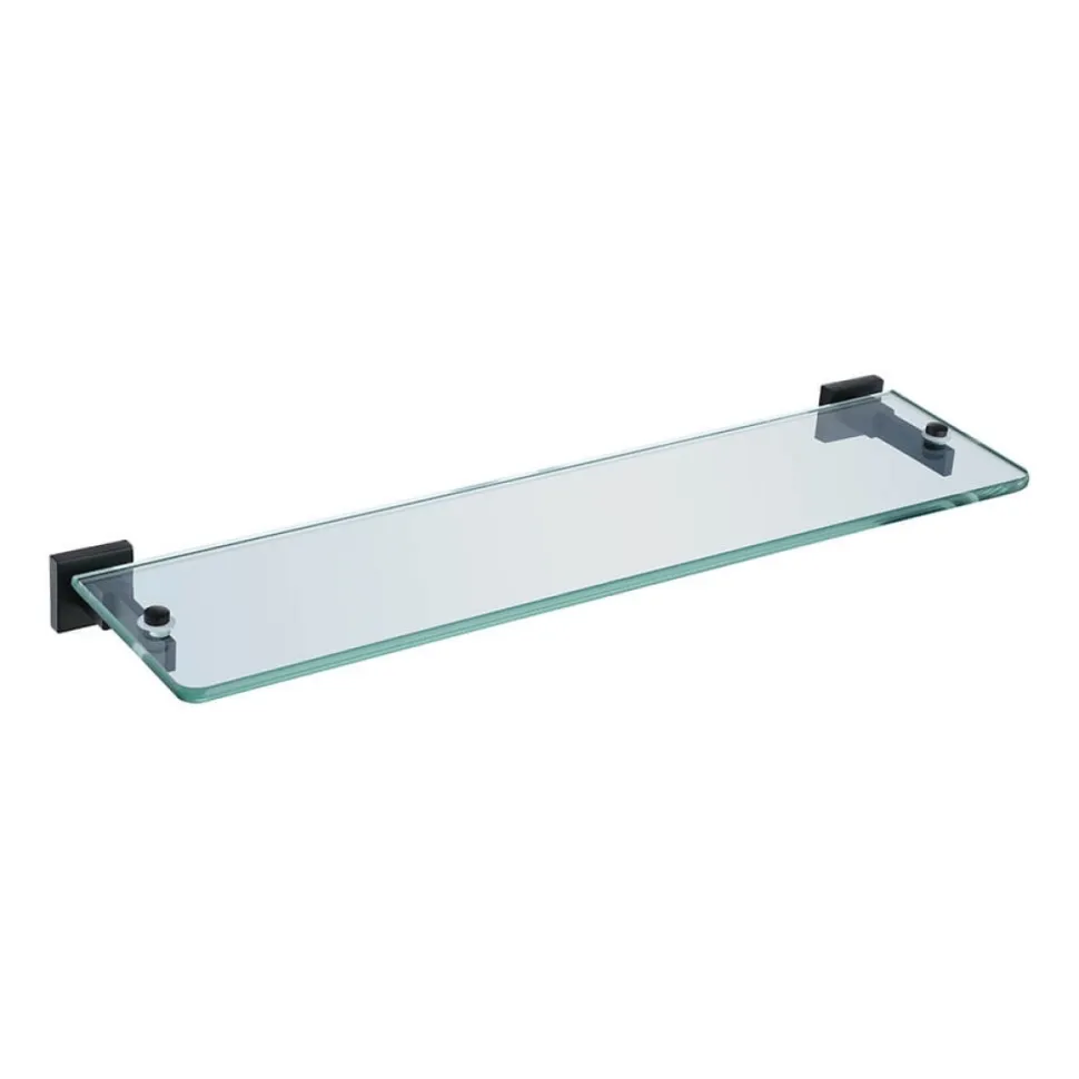 Harbour Clarity Matt Black Glass Shelf