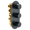 Harbour Clarity Matt Black 3 Outlet Concealed Thermostatic Mixer Valve