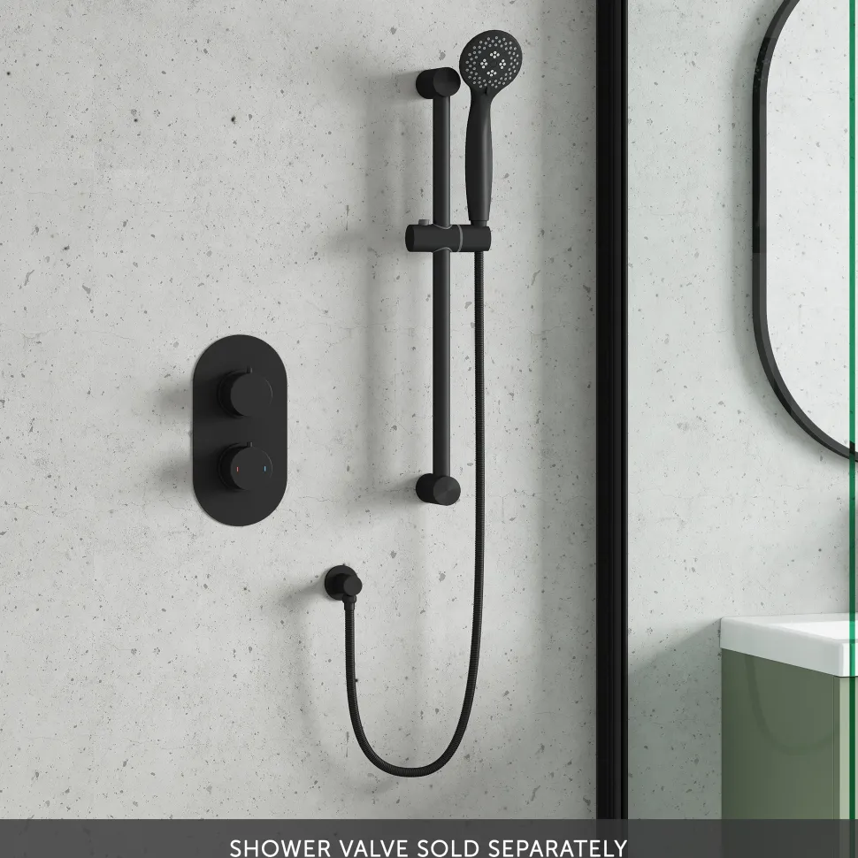Harbour Clarity Matt Black Shower Rail Kit