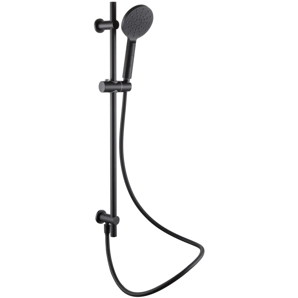 Harbour Clarity Matt Black Slide Rail Kit with 3 Mode Handset & Integrated Elbow